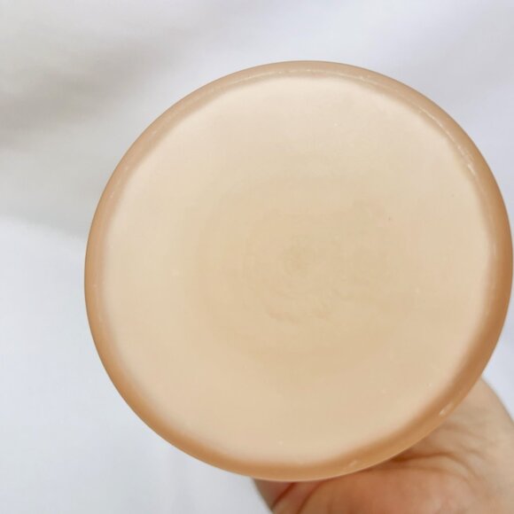 Ruffled Rose Pink Satin Glass Vase Vintage Frosted Glass Flower Holder 8 1/2” - Picture 10 of 10